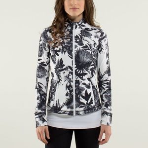 Lululemon Forme Jacket II Sz 6 *Textured In Brisk Bloom Black White